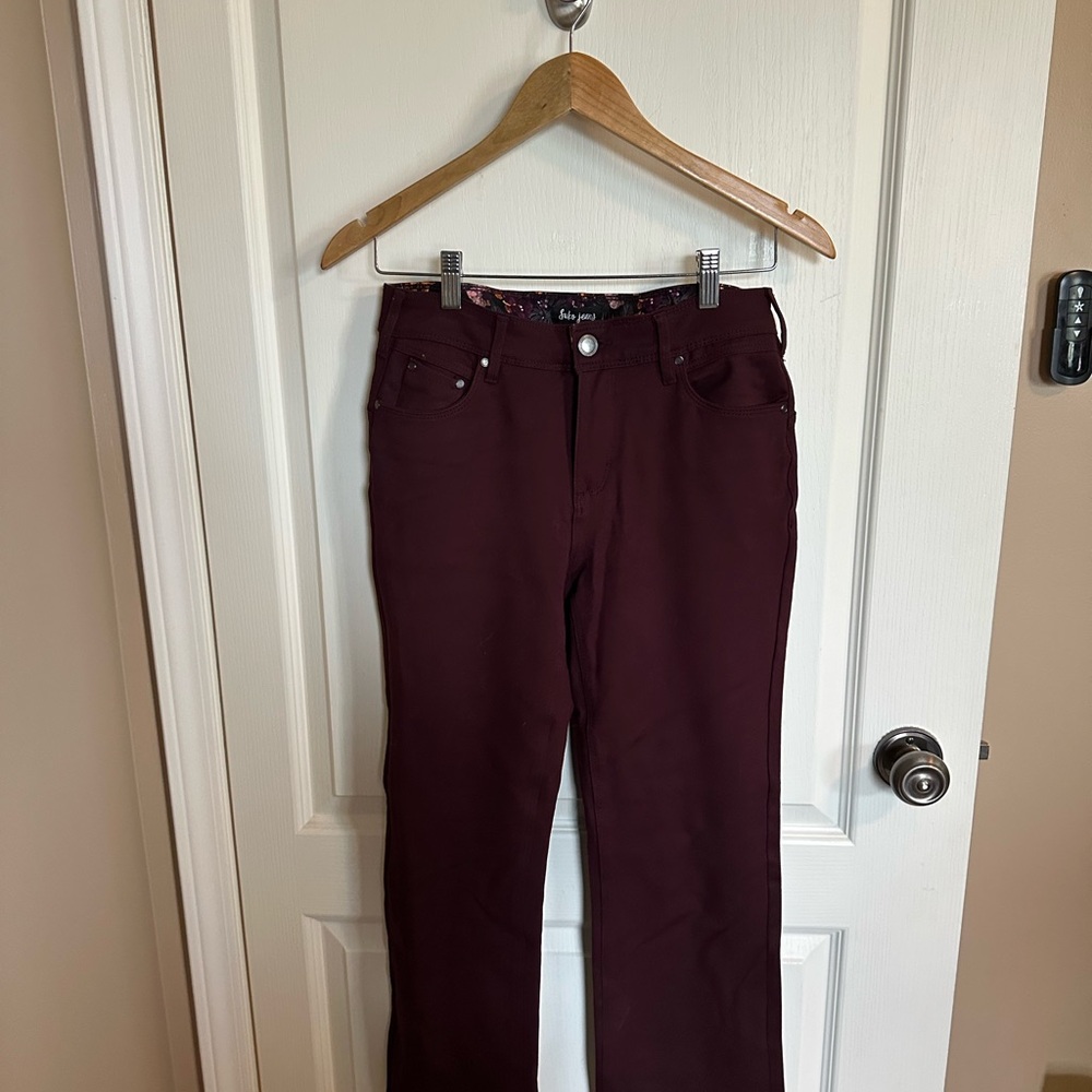 Red Straight Leg Jeans with Classic Design